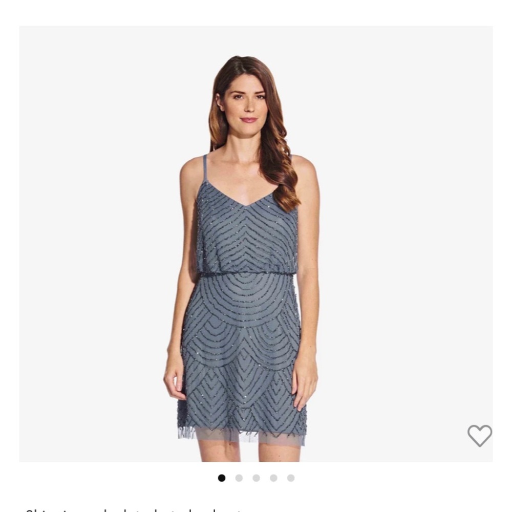 Adrianna Papell Navy Sequence Minidress
